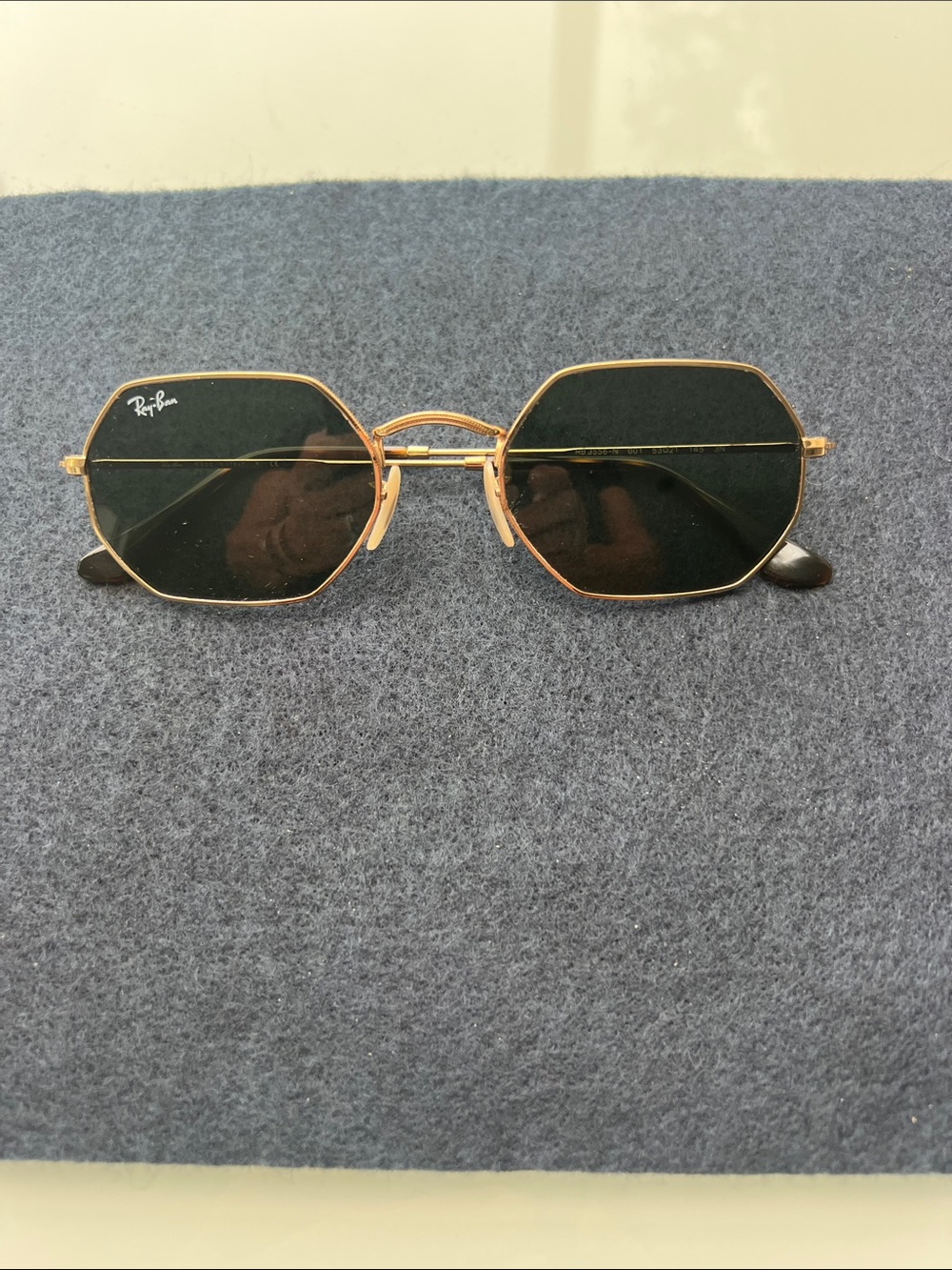 Ray-Ban Gold Frame Sunglasses with Black Lenses